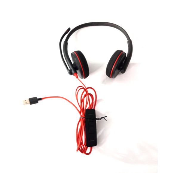 Plantronics Model C3220 Blackwire Black Red Computer Headset - Picture 4 of 9